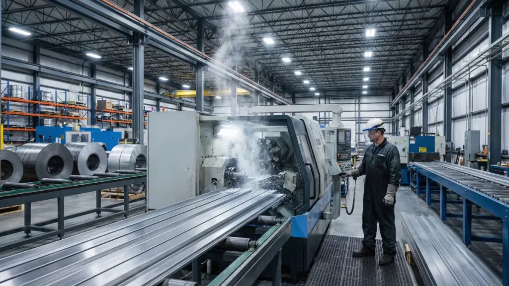 Una empresa de fabricación de perfiles demostrando para qué sirve el fluido de corte en la industria metalmecánica